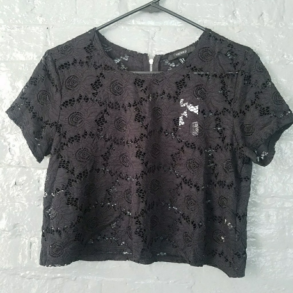 F21 Lace Crop Top
